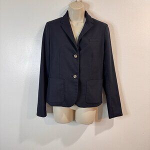 Gap Academy Blazer Jacket Womens 4 / S Navy Blue Knit Classic Preppy Nautical